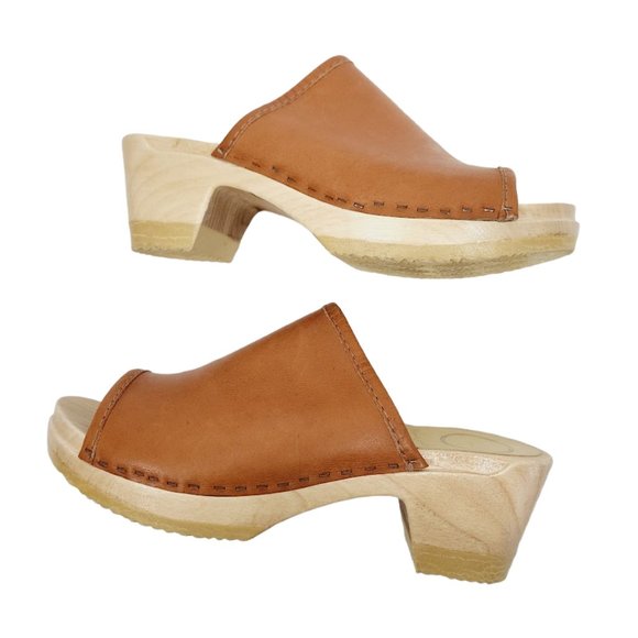 NO. 6 STORE DARIA CLOG ON MID HEEL IN PALOMINO - Picture 2 of 9